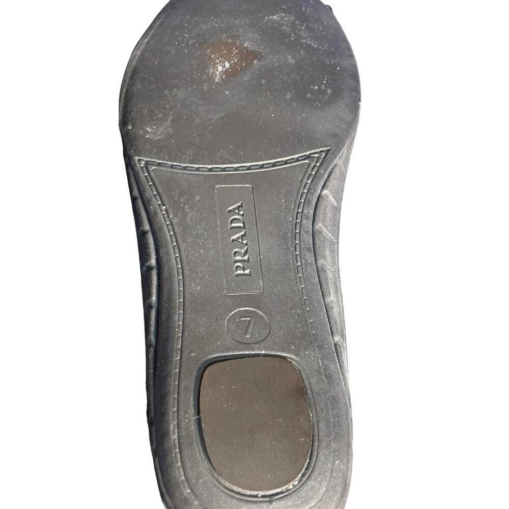 Prada Black Leather Driving Loafers Size 7 Slip On Italy Designer Minimalist - Picture 7 of 11